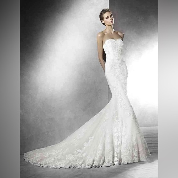 Pronovias Dresses & Skirts - Pronovias Primael Wedding Gown Lace Size 2 Petite